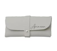 Mr. Gadgets Custodia Porta Occhiali Eco Pelle-Personalizzabile con Nome- (Grigio Chiaro)