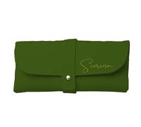 Mr. Gadgets Custodia Porta Occhiali Eco Pelle-Personalizzabile con Nome- (Verde Oliva)