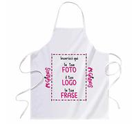 Mr. Gadgets Grembiule Personalizzato da Cucina - Regalo Originale con Nome o Logo - Tessuto Resistente e Lavabile - Taglia Unica Regolabile - Ideale Chef, Bar, Casa (BIANCO)