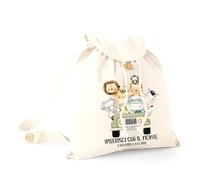 Mr. Gadgets Shopper - Sacchetta Porta Cambio Asilo-.Elementari Personalizzabile Con Nome 100% cotone riutilizzabile-Con manici lunghezza 67cm -Dimensioni 38x42 (Zainetto, Macchina)