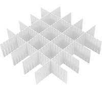 Mr.Gadget's Solutions 4 divisori regolabili ad incastro per cassetti, 47 x 7 cm, griglia in plastica, organizer divisorio personalizzabile per tutti i tipi di cassetti, uso domestico e ufficio