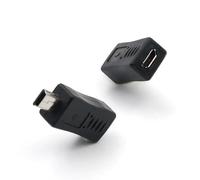 Mr. Gadget's Solutions - Adattatore convertitore da mini USB femmina a micro USB 5 pin maschio, colore: nero, adattatore compatto e affidabile per collegare dispositivi mini USB a porte micro USB