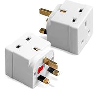 Mr.Gadget's Solutions Adattatore di alimentazione a doppia spina a 2 vie, 13A 250V UK 3 pin Multi Socket Extension, Extender Block Splitter (confezione da 2)