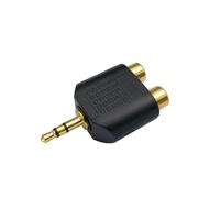 Mr.Gadget's Solutions Adattatore jack da 3,5 mm a doppio RCA, convertitore audio stereo maschio a 2 femmina, nero, finitura opaca