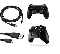 Mr.Gadget's Solutions Cavo di ricarica per controller PS4, 2 m, confezione da 2 pezzi, micro USB, per controller PS4, cavo di ricarica rapida