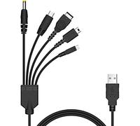 Mr. Gadget's Solutions Cavo di ricarica USB 5 in 1 compatibile con Nintendo NDS Lite/Wii U/ 3DS (XL/LL), 3DS (XL/LL), 2DS, DSi (XL/LL), NDS/GBA SP (Gameboy Advance sp), PSP 1000 2000 3000