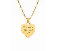 Mr.Gadget's Solutions Collana personalizzata per uomo/donna in acciaio inox con testo personalizzato nome o qualsiasi messaggio, ciondolo a forma di cuore/moneta con catena (40 cm), regalo per uomini