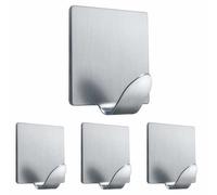 Mr.Gadget's Solutions Ganci adesivi in acciaio inox, eleganti organizer da parete per casa e ufficio, confezione da 6 ganci quadrati