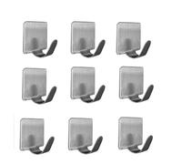 Mr. Gadget's Solutions Ganci autoadesivi da parete, a forma quadrata, forte adesivo, per bagno, cucina, casa, confezione da 9
