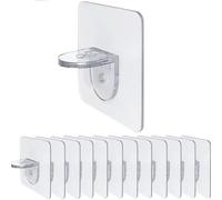 Mr.Gadget's Solutions Pioli autoadesivi per mensole, 10 pezzi, in plastica resistente, a forma di L, 70 x 70 mm, per organizzare e riporre oggetti senza sforzo