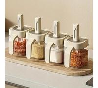 Mr.Gadget's Solutions Set di 4 barattoli trasparenti per spezie con misurini dosatori