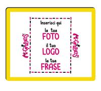 Mr. Gadgets Tappetino Mouse Personalizzabile con Foto e Scritta (Giallo)
