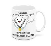 Mr. Gadgets Tazza da regalo - Festa del Papà - con scritta simpatica (Contenti)