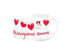 Mr. Gadgets Tazza in Ceramica Amore Da Regalo Per Fidanzati (Buongiorno Amore Love)
