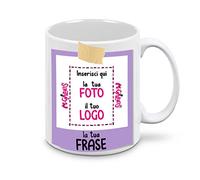 Mr. Gadgets Tazza in Ceramica Personalizzata con Foto e Scritta Cornice Stile Istantanea Vintage (Mod.9)