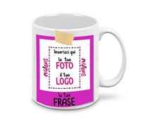 Mr. Gadgets Tazza in Ceramica Personalizzata con Foto e Scritta Cornice Stile Istantanea Vintage (Mod.4)