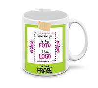 Mr. Gadgets Tazza in Ceramica Personalizzata con Foto e Scritta Cornice Stile Istantanea Vintage (Mod.7)