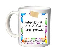 Mr. Gadgets Tazza Personalizzata in Ceramica con Foto e Testo - Cornice Stile Istantanea Vintage - Idea Regalo Unica per Amici, Famiglia e Occasioni Speciali (Palloncini)