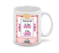 Mr. Gadgets Tazza Personalizzata in Ceramica con Foto e Testo - Cornice Stile Istantanea Vintage - Idea Regalo Unica per Amici, Famiglia e Occasioni Speciali (Anguria)