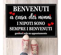 Mr. Gadgets Zerbino per Esterno/Interno Personalizzabile Con Foto 40x60 Cm Antiscivolo con Bordo in Gomma (Casa Dei Nonni)