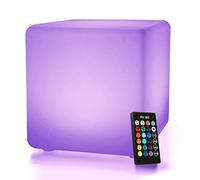 Mr.Go 10" LED Cubo Luminoso Lampada Ambientale con Telecomando, Colore Cambiante Cubo Lampada Notturna 16 RGB Colori, Dimmerabile Luminosità, Batteria Ricaricabile, Impermeabile per Interni Esterni