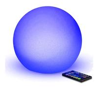 MR.GO 6" LED Luce Notturna Ricaricabile Sfera Lampada da Comodino, RGB Globo Lampada Cambiante Colore Lampada Dell'atmosfera con Telecomando, 16 Colori, Luminosità Variabile, IP65 Impermeabile