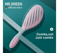 MR.GREEN Spazzola per capelli scavata Massaggio del cuoio capelluto Pettini Styling dei capelli Districante Asciugatura rapida Strumento districante Capelli ricci asciutti e bagnati