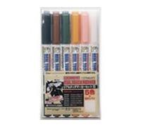 MR HOBBY GMS-113 GUNDAM MARKER - REAL TOUCH MARKER - SET 6 COLORI