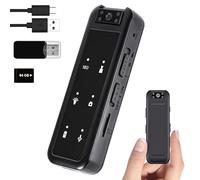 Mr.ing 64GB Mini Telecamera Spia con Clip, 1080P Body Camera con Obiettivo Girevole a 180°, Telecamera a Visione Notturna con Registrazione Video e Audio per Outdoor Polizia Consegna Ciclismo