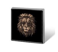 Mr. Lion 80s Spilla smaltata quadrata da bavero per zaino, 1,8 cm, gioielli, giacche, cappelli, decorazione artistica