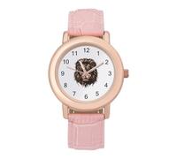Mr. Lion - Orologio da polso da donna, stile anni '80, con cinturino in pelle, stile casual, con tre lancette