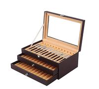 MR Maestro Relojero - Scatola Portapenne con vetrina per 36 penne Nero | Espositore penne stilografiche | Portapenne da esposizione | Raccoglitore collezioni