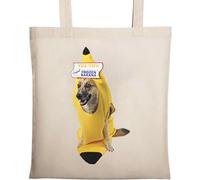 Mr Manager Dog Funny Banana Natural Ecologico Cotone Tote Bag Beige
