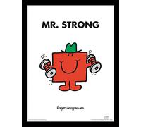 Mr Men & Little Miss Men-Stampa incorniciata Mr Strong, 30 x 40 cm, Multicolore
