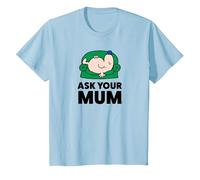 Mr. Men Little Miss Mr Lazy Chiedi a Tua Madre Maglietta, Bambini, Celeste, 12 Anni