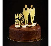 Mr & Mr Silhouette Wedding Cake Toppers Glitter Gold Retro Gay His And His Wedding Cake Topper Silhouette Due Mariti Bomboniere per feste di nozze Nome personalizzato Data Est Uomini Regali di