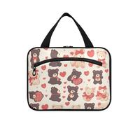 Mr &mrs Bear Anime Valentine Hanging Travel Make up Borse con gancio, Designer Carino Trucco Cosmetici Borsa per Accessori per le Donne Bagno estuche para guardar maquillaje L