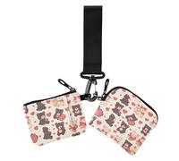 Mr & Mrs Bear - Portafogli da donna a forma di anime, con portachiavi, per uso quotidiano, confezione da 2, MR & MRS orso Anime Valentine, 1 size, Casual