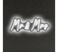 Mr&Mrs cartello bianco LED neon è facile da trasportare e adatto a varie occasioni può essere collegato ripetutamente alimentatore USB per matrimoni e fidanzamenti ed è utilizzato per scopi decorativi