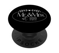 Mr. & Mrs. est 2022 Matrimonio di fidanzamento che abbina gli sposi PopSockets PopGrip Adesivo