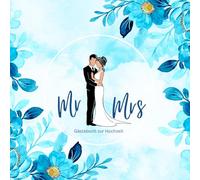 Mr & Mrs Gästebuch zur Hochzeit: Hochzeitsgeschenk für das Brautpaar | Rate-Spiel, Erinnerungen, persönliche Widmungen und Fotos | >75 Gäste