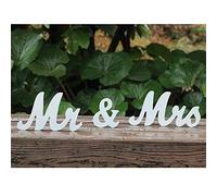 Mr Mrs Lettere in Legno Decorative Per Matrimonio(bianco)