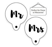 Mr Mrs Macaron Oreo Biscotto Stencil Piccolo Mylar Stampo Set Di 2 Cottura