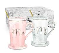 Mr & Mrs - Set di tazze da caffè, regalo per coppia di spose, per matrimonio, fidanzamento, matrimonio, matrimonio, matrimonio, matrimonio, matrimonio, matrimonio, matrimonio, sposa e sposo
