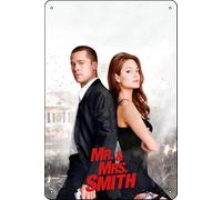Mr. & Mrs. Smith (2005) Targa vintage in metallo da parete decorativa per casa, soggiorno, cucina, giardino, camera da letto, ufficio, hotel, bar e pub