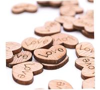 Mr Mrs Wooden Hearts Mini Mini Fette a forma di cuore in legno Rustico Coriandoli con motivi d'amore per matrimoni decorazioni 100pcs
