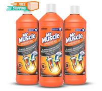 Mr Muscle Idraulico Gel Disgorgante Sicuro per Tubi E Scarichi, 3pz Da 1000 Ml