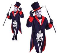 Mr Osso Jangles Costume Adulto Halloween Scheletro Ossa Vestito Uomo