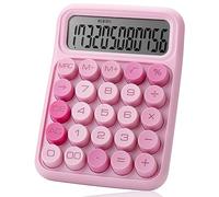 Mr. Pen - Calcolatrice con interruttore meccanico, 12 cifre, ampio display LCD, calcolatricere rosa pulsanti grandi, meccanica, da tavolo, carina