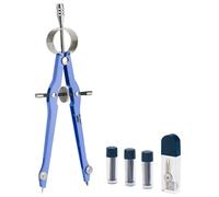 Mr. Pen - Compasso professionale per geometria blu con mine extra Compasso in metallo con blocco Compasso da disegno Compasso per geometria Compa